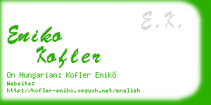 eniko kofler business card